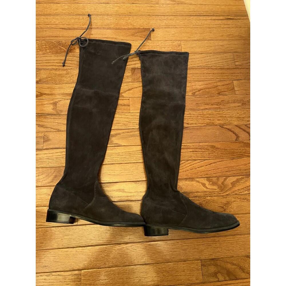 NWOB STUART WEITZMAN Boots LOWLAND Over The Knee STRETCH Gray - Sz 7.5 M $798